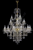 Luster krištáľový Swarovski 3 poschodový 21 ramenný 9LA012SW21 95x107cm pozlátený řetěz