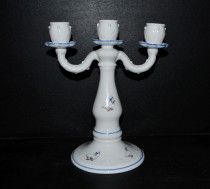 Porcelánový svietnik na tri sviečky, porcelán Husi