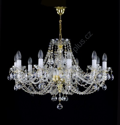 Luster krištáľový Swarovski 10ramenný 13LA007SW10 78x47cm pozlátený reťaz