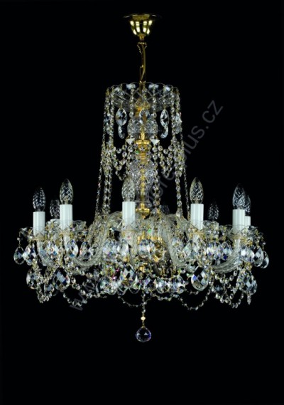 Luster krištáľový Swarovski 10 ramenný 3L145SW10 66x67cm pozlátený reťaz