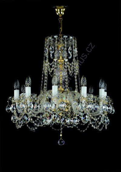 Luster krištáľový Swarovski 10 ramenný 3L145SW10 66x67cm pozlátený reťaz