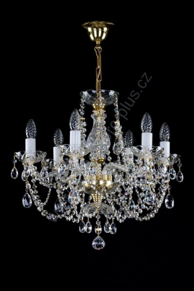 Luster krištáľový Swarovski 6 ramenný 10LA009SW6 52x49cm pozlátený reťaz