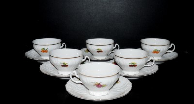 Šálka ​​s tanierikom Bernadotte ovocie čajový 6ks, 0,2l.