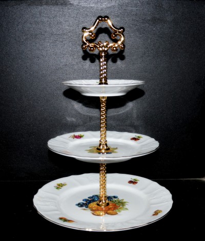 Tanier na cukrovinky 3poschodový Bernadotte ovocie